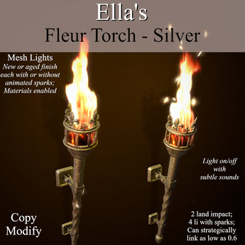 Second Life Marketplace - Ella's Fleur Torches - Silver